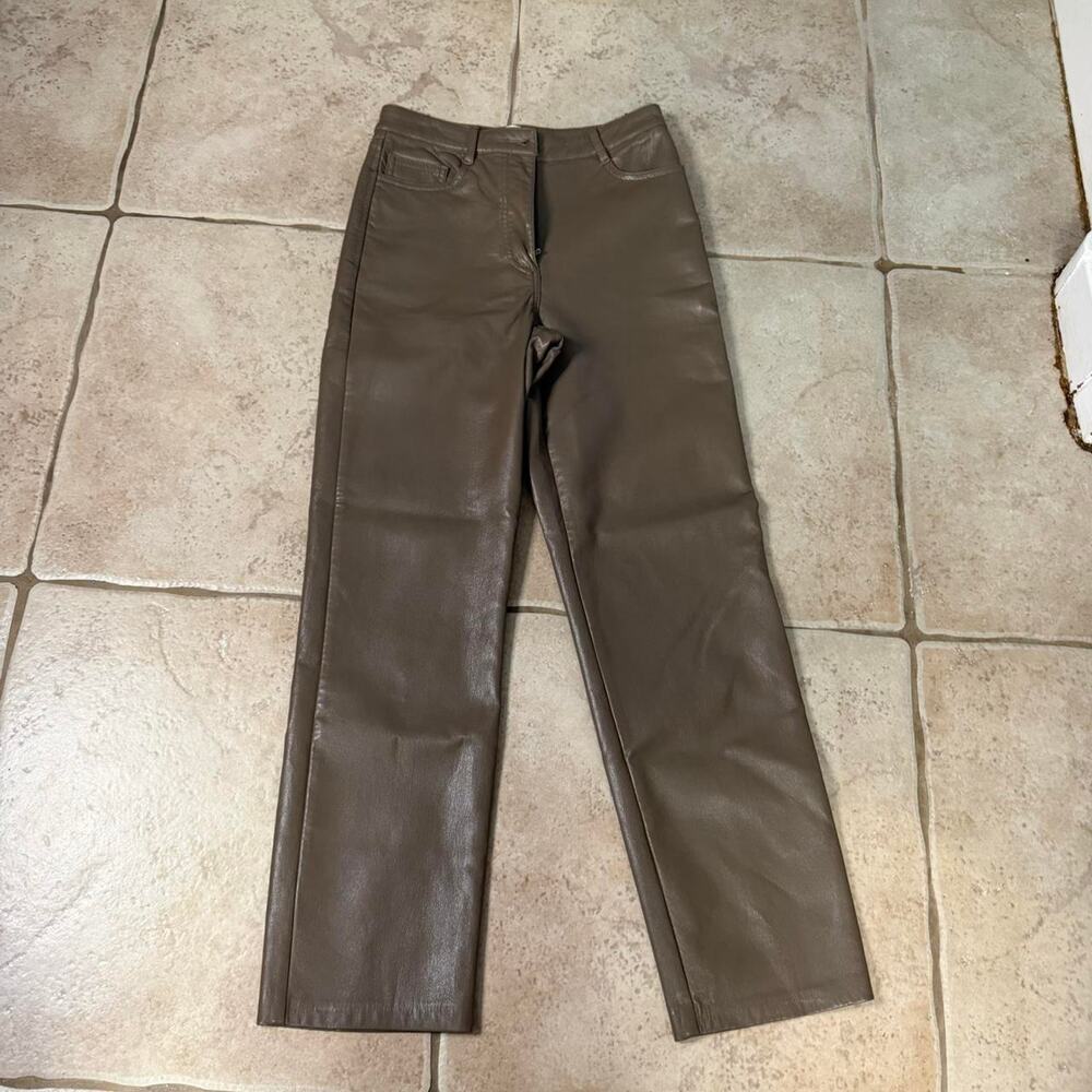 wilfred brown leather pants